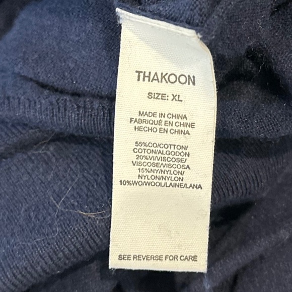 Thakoon Navy Sweater Dress with "Sleeve Tie" Detail at Waist - Size XL - Picture 13 of 14